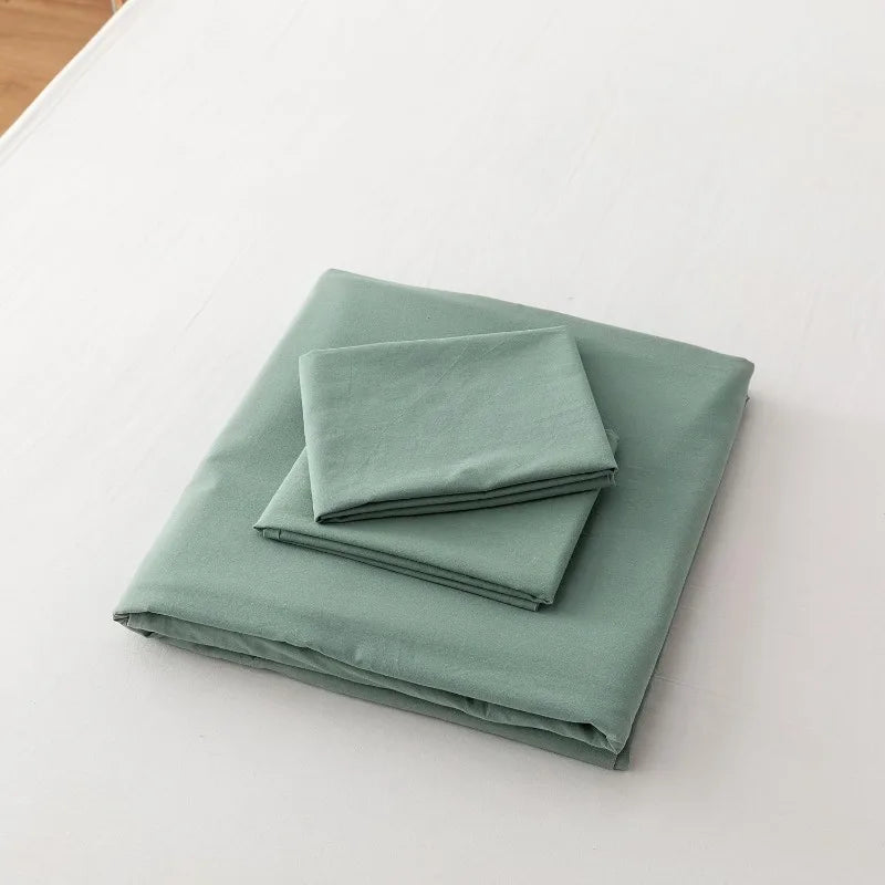 3 Piece Duvet Set, 100% Washed Cotton, With Zipper and 2 Pillowcases, Easy Care, 29 Colors, 3 Sizes