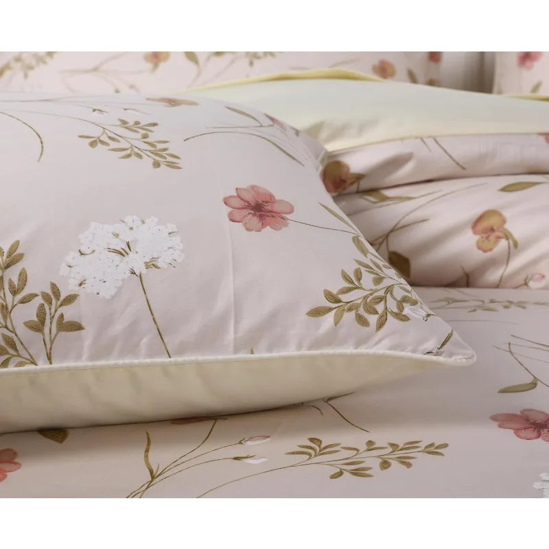 100% Cotton Garden Floral Bedding Set, Reversible, 14 Colors, 4 Sizes