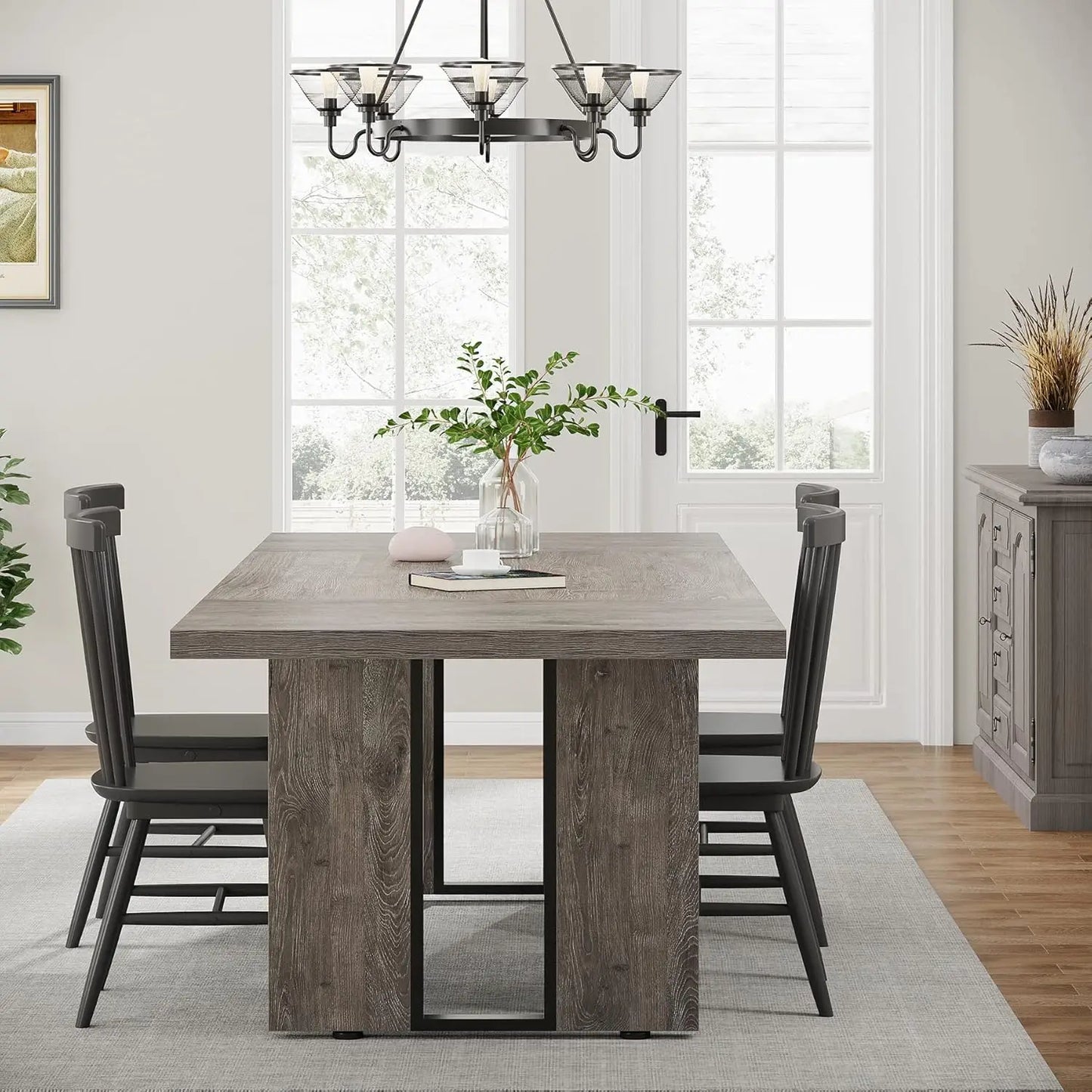 71 Inch Dining Table, Seats 6 to 8 People, Rustic Style, 3 Colors