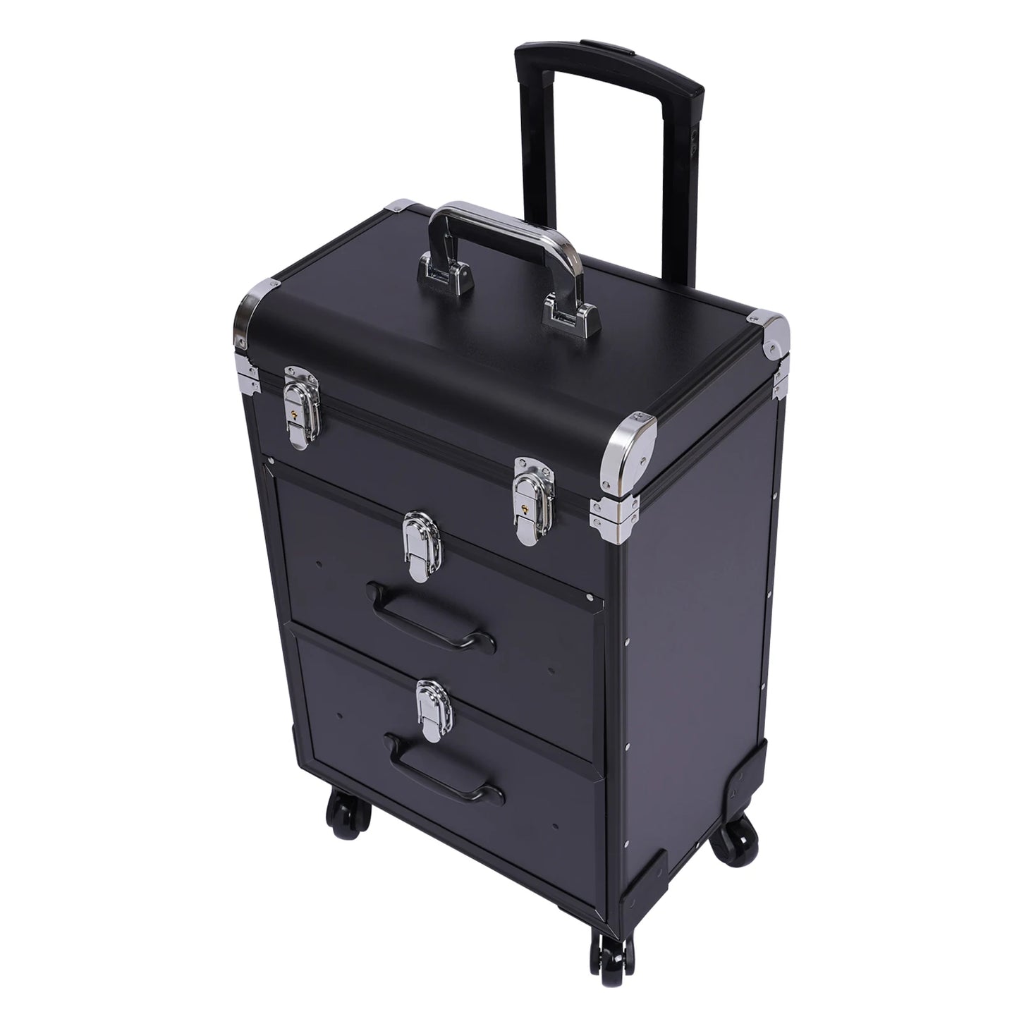 3 Tier Rolling Makeup Case Storage, with Locks, Professional Cosmetic Trolley, 2 Colors