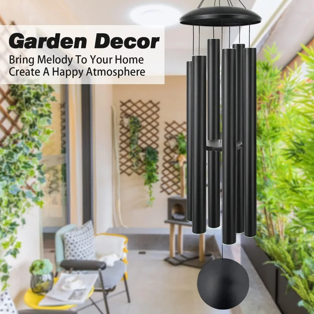 Outdoor Wind Chimes, Outdoor Decoration, Black