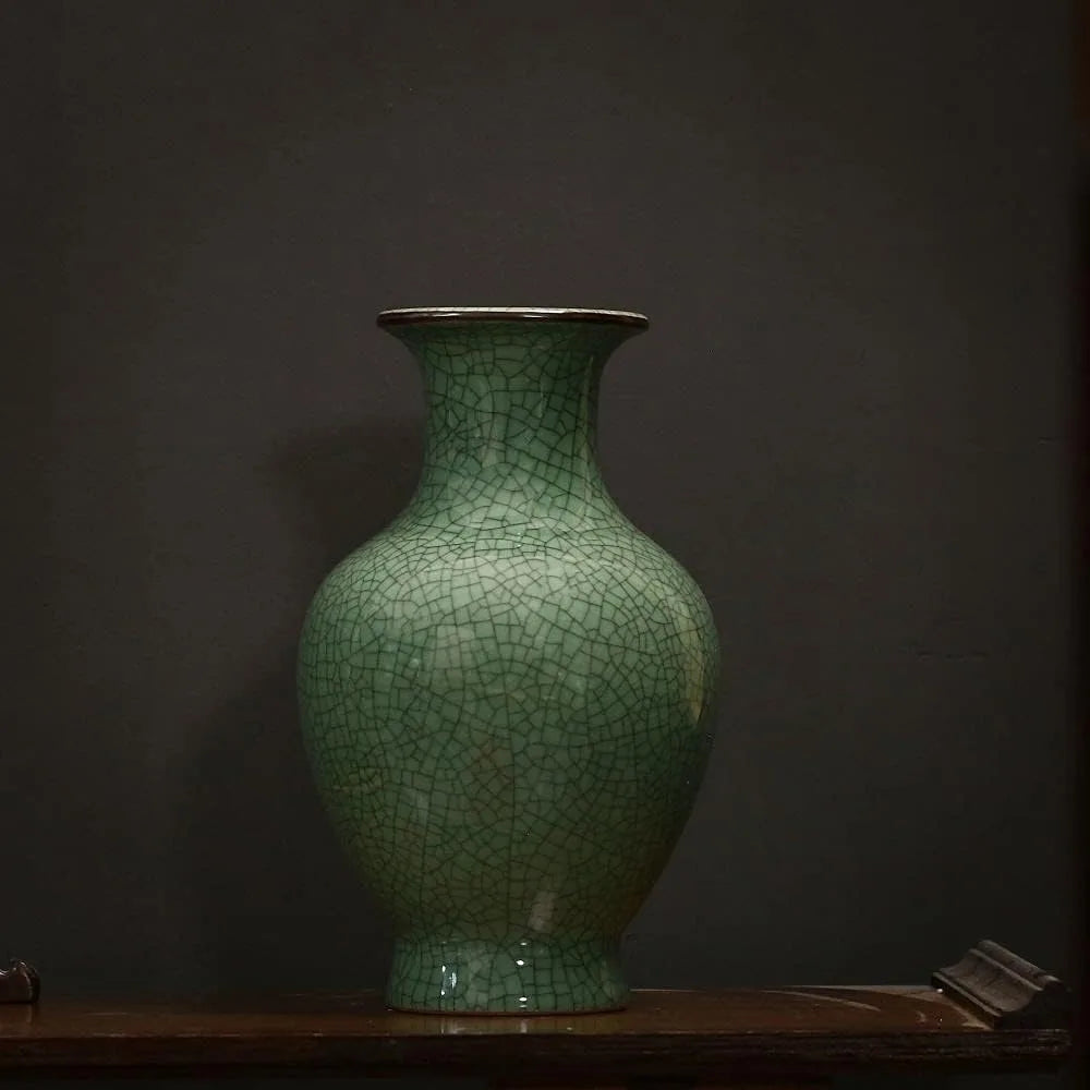 Ceramic Glaze Vase, Green, Handmade