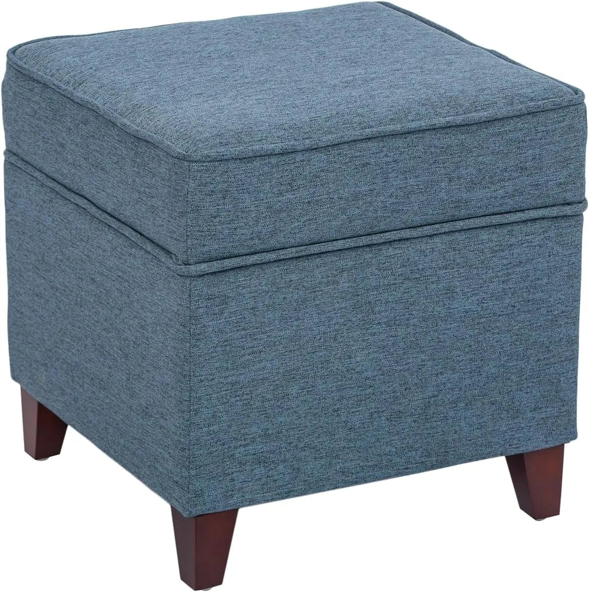 Ottoman/Foot Rest with Storage, Hinged Lid, Blue