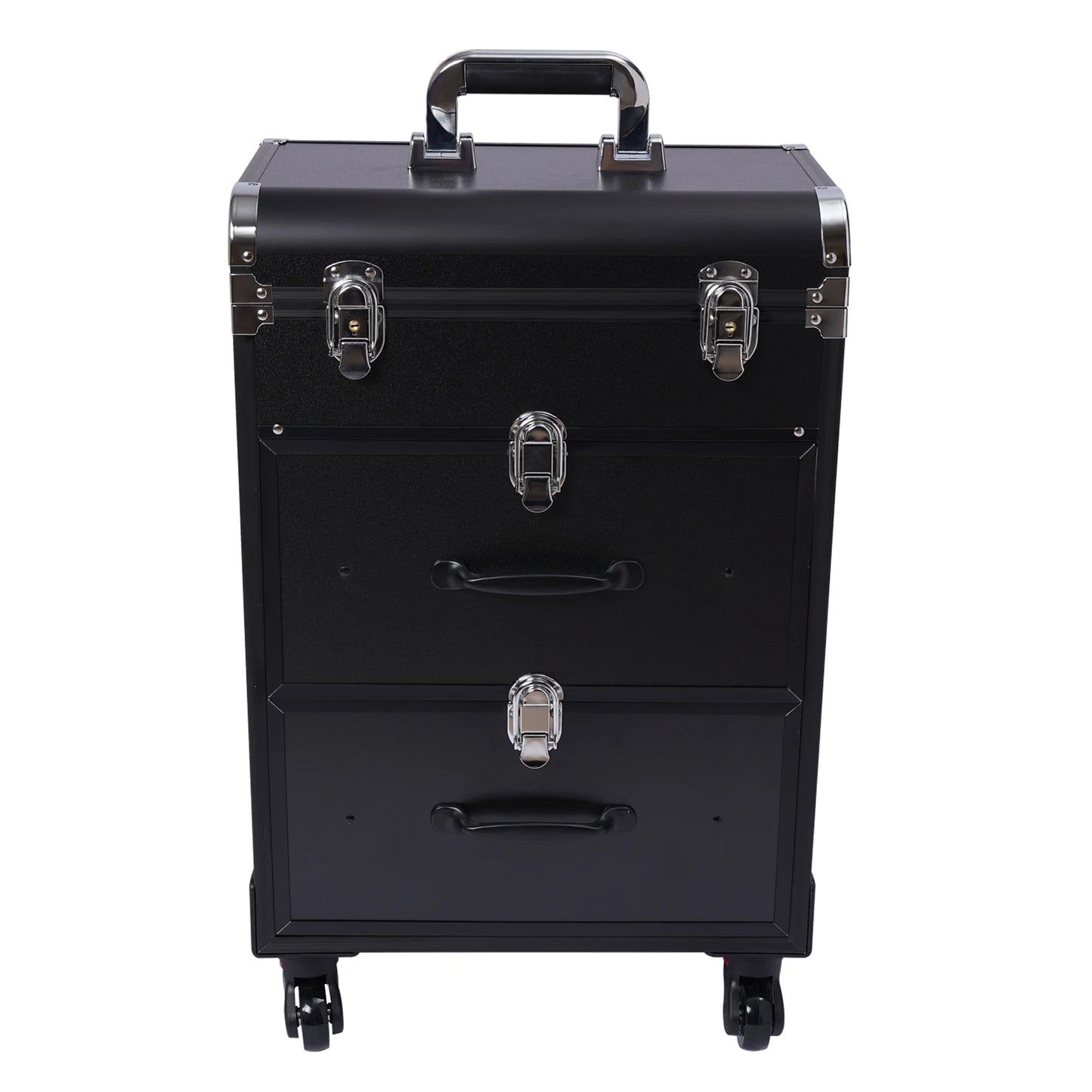 3 Tier Rolling Makeup Case Storage, with Locks, Professional Cosmetic Trolley, 2 Colors