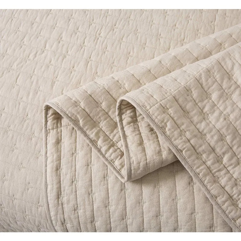 Lightweight Quilted Cotton Bedspread, Pillow Sham(s), 4 Sizes, 8 Colors