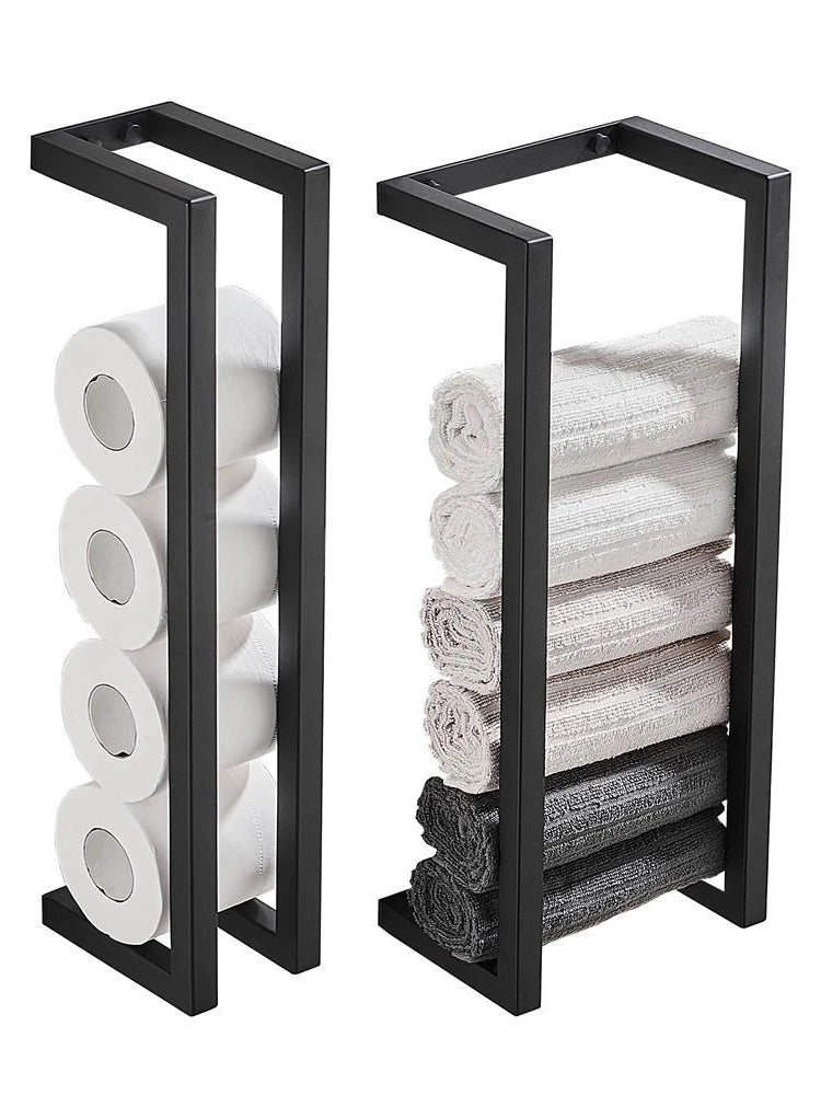 Bathroom Organizers, Toilet Tissue Storage Rack (2 options), Towel Storage Rack, Black