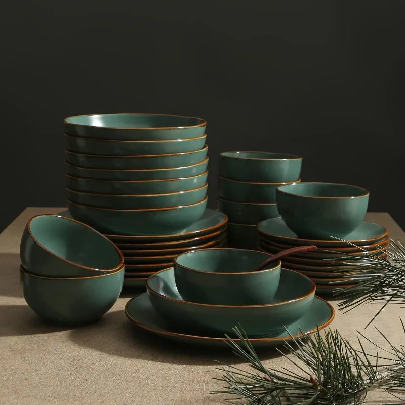 16-Piece Stoneware Dinnerware Set, 5 Colors