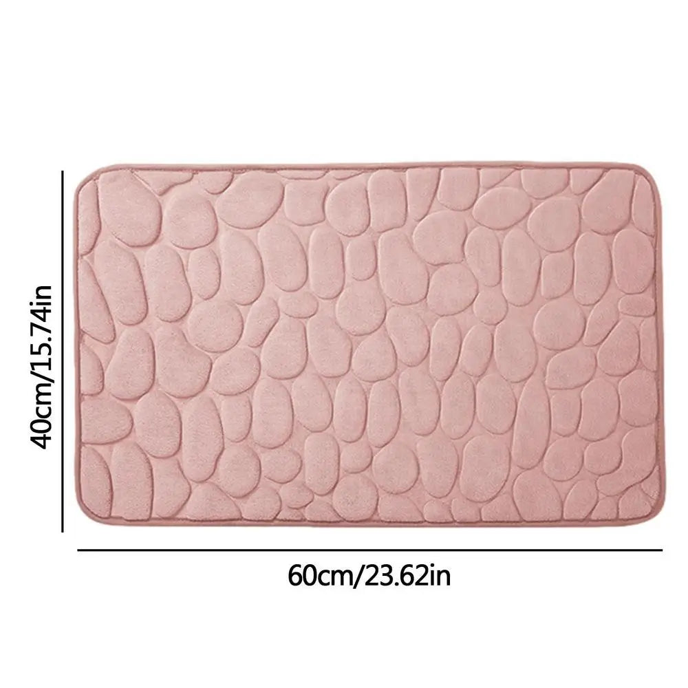 Memory Foam Bath Mat, Embossed Design, Non-slip & Absorbent