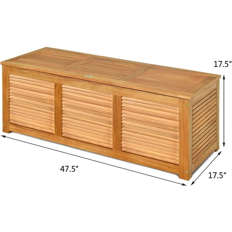 47 Gallon Outdoor Acacia Wood Storage Box