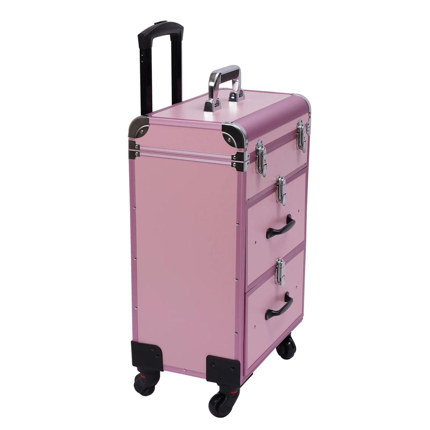 3 Tier Rolling Makeup Case Storage, with Locks, Professional Cosmetic Trolley, 2 Colors