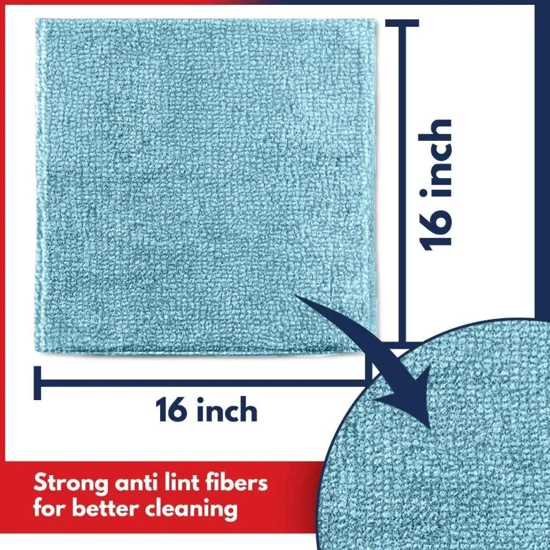 Microfiber Cleaning Cloth - 12Pcs (16"x16"), Ultra Absorbent Towels