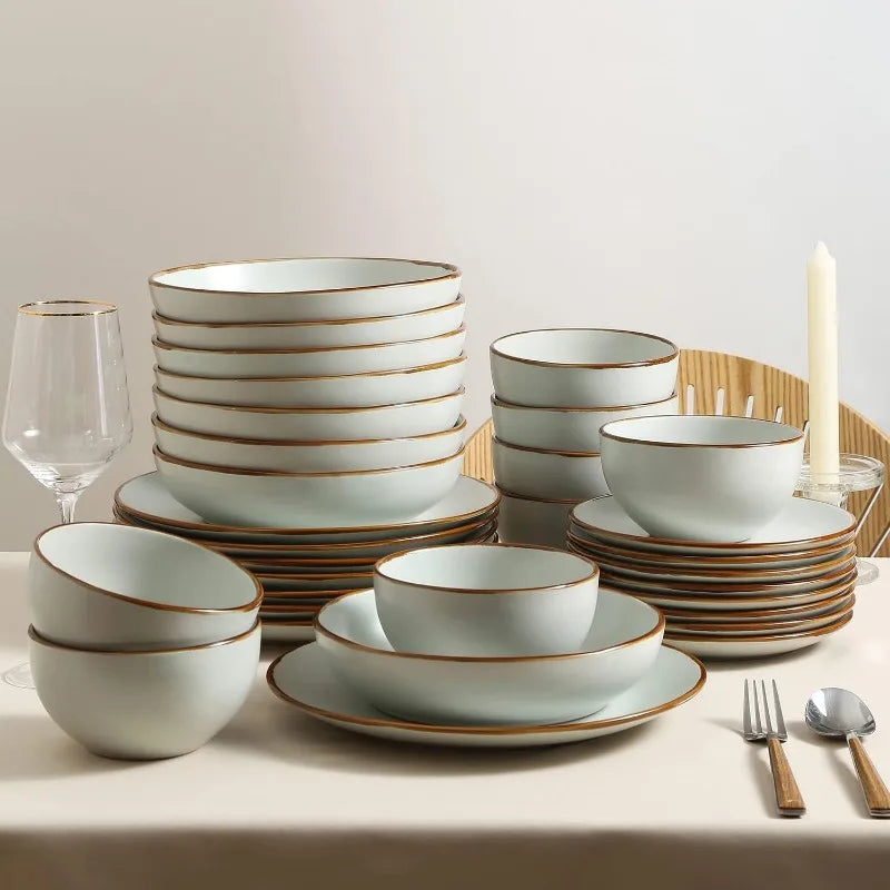 16-Piece Stoneware Dinnerware Set, 5 Colors