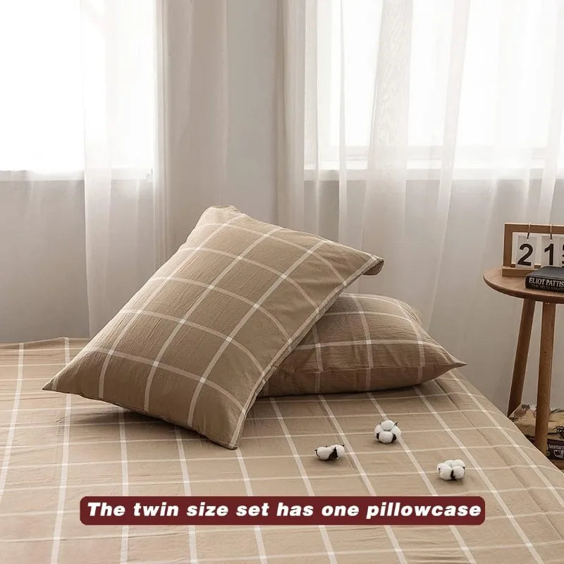 100% Cotton Duvet Cover Set,  Linen Like Textured, 3 Piece, 20 Colors, 5 Sizes