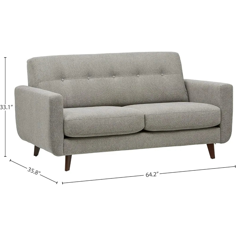 Loveseat Sofa, 64.2 Inch Wide, Pebble Grey