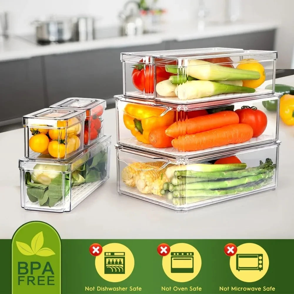 Stackable Refrigerator Organizer Containers - 14 Pack