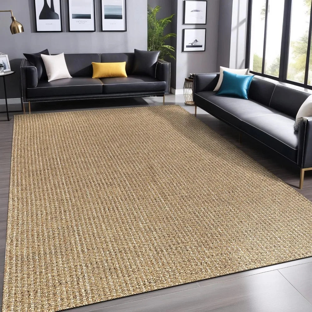 Indoor/Outdoor Rug, Woven Jute Design, for High Traffic Areas, 6 X 9 ft.