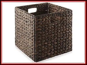 Set of 6 Collapsible Cube Organizers/Storage Baskets, Wicker/Natural, Multiple Uses