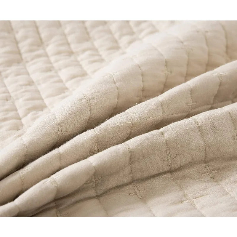 Lightweight Quilted Cotton Bedspread, Pillow Sham(s), 4 Sizes, 8 Colors