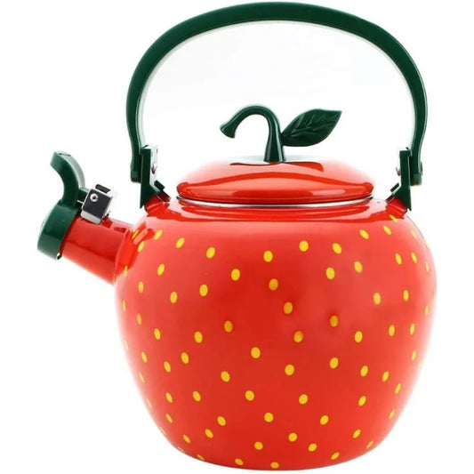 Whistling Tea Kettle, Strawberry Decor, 2.3 Quart