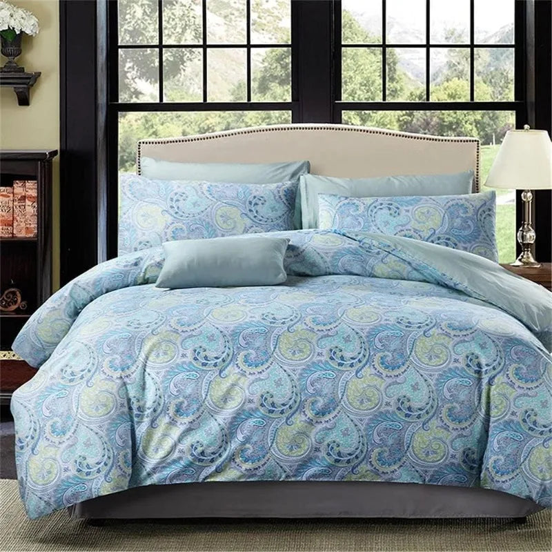 100% Cotton Garden Floral Duvet Cover Set, 3 Pieces, Reversible, 14 Colors, 4 Sizes