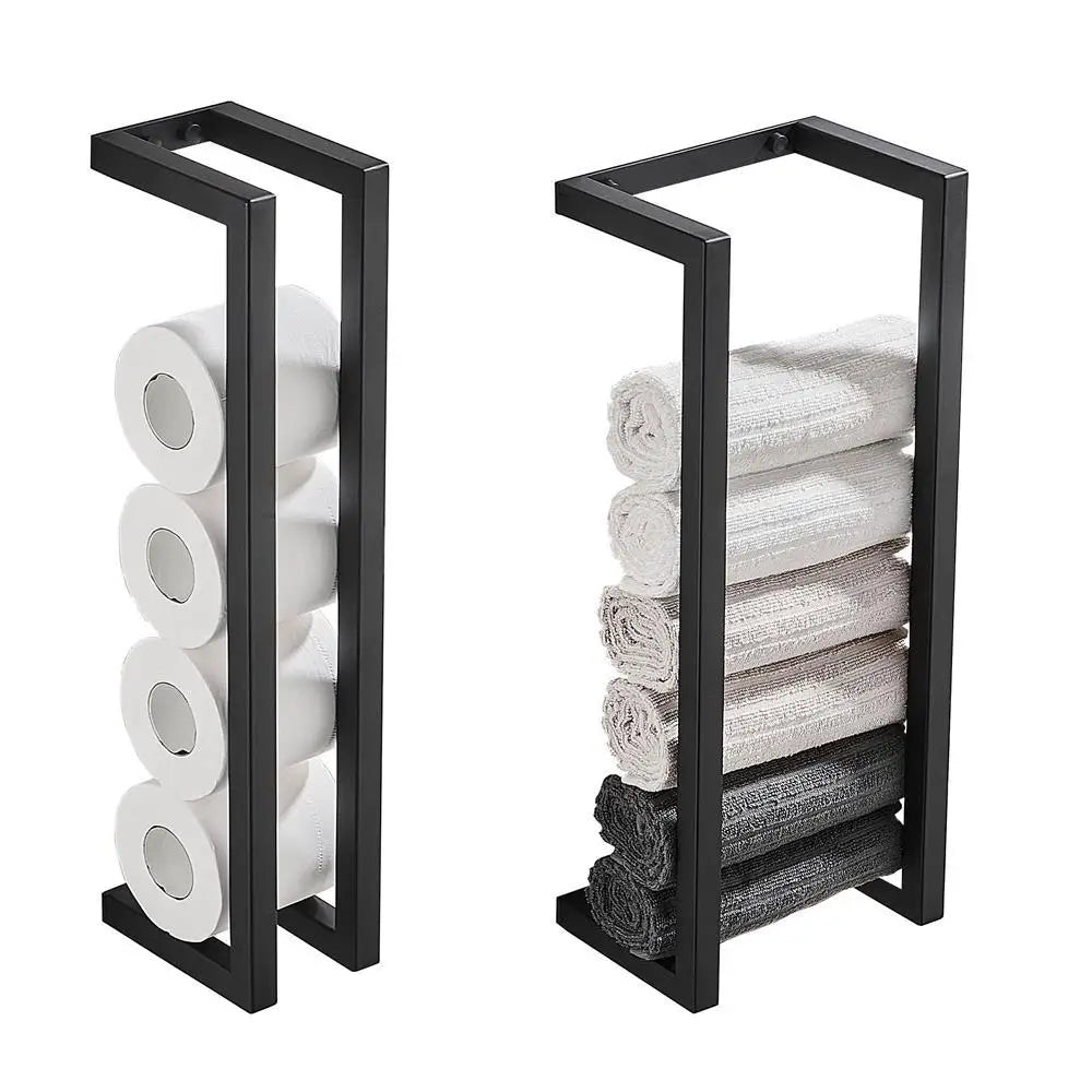 Bathroom Organizers, Toilet Tissue Storage Rack (2 options), Towel Storage Rack, Black