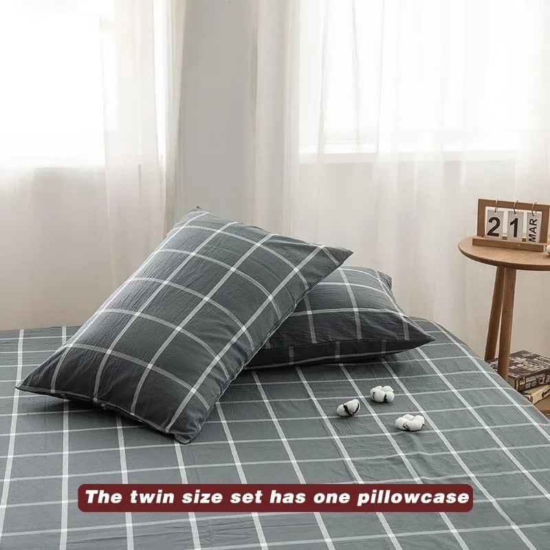 100% Cotton Duvet Cover Set,  Linen Like Textured, 3 Piece, 20 Colors, 5 Sizes