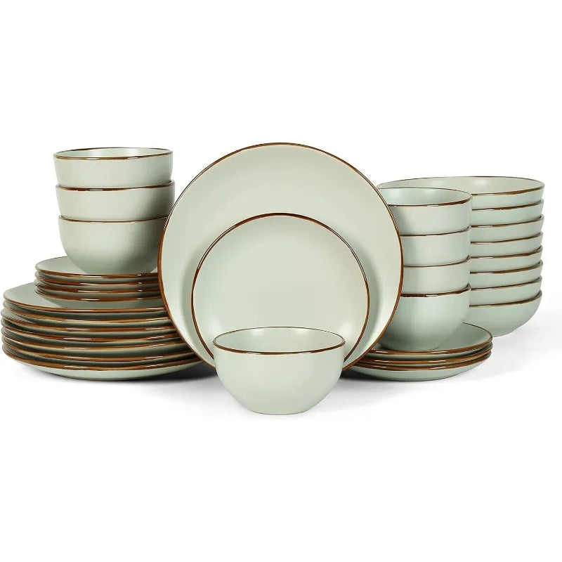 16-Piece Stoneware Dinnerware Set, 5 Colors