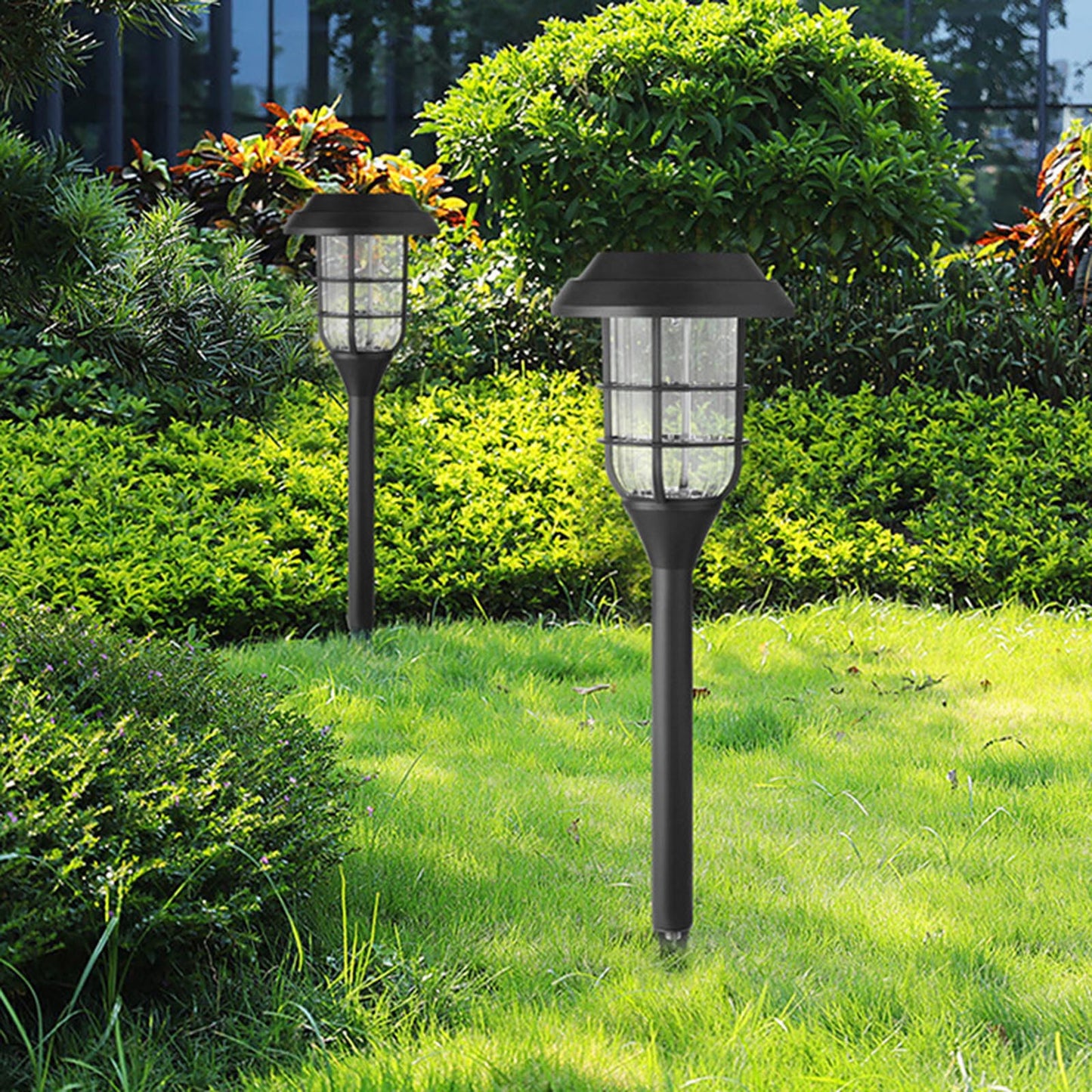 Outdoor Solar LED Lights Set, Mini Lamp Posts/ Waterproof, Decorative Accessories, 2 Pieces