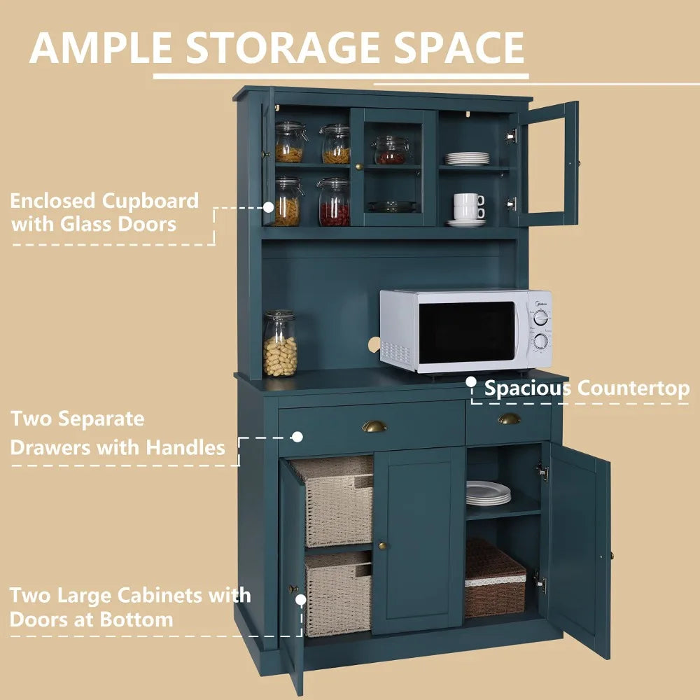 Storage Cabinet with Microwave Stand