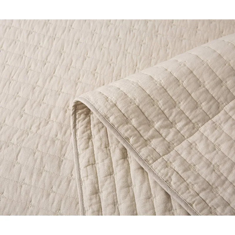 Lightweight Quilted Cotton Bedspread, Pillow Sham(s), 4 Sizes, 8 Colors