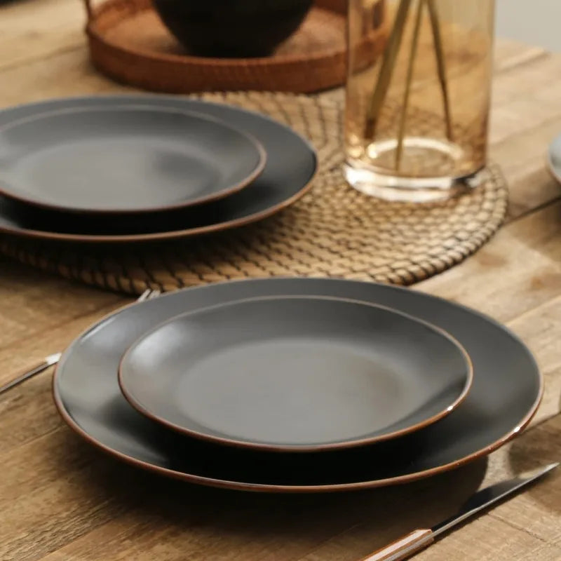 16-Piece Stoneware Dinnerware Set, 5 Colors