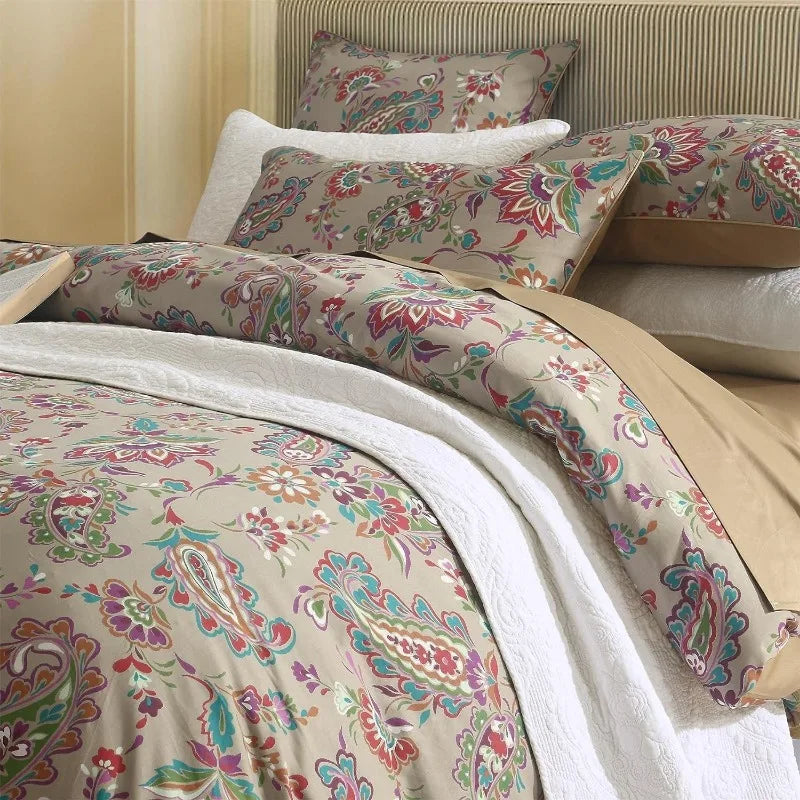 100% Cotton Garden Floral Bedding Set, Reversible, 14 Colors, 4 Sizes