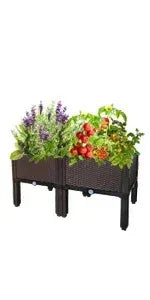 Large Planters for Outdoor Plants Raised Garden Bed Boxes, Raised Plant Pots Perfect for Garden Patio Balcony Deck